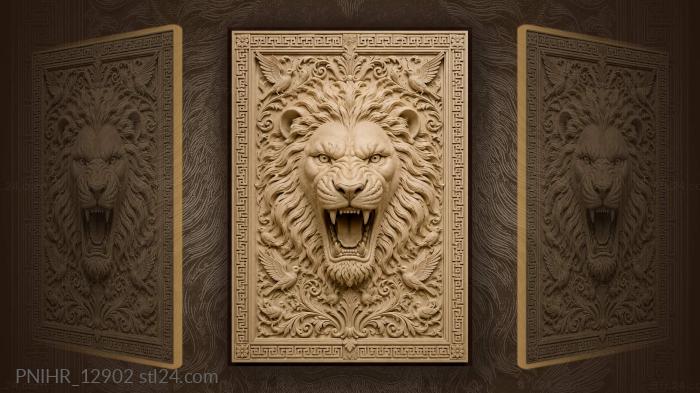 Lion amid a flight of birds 3d STL model