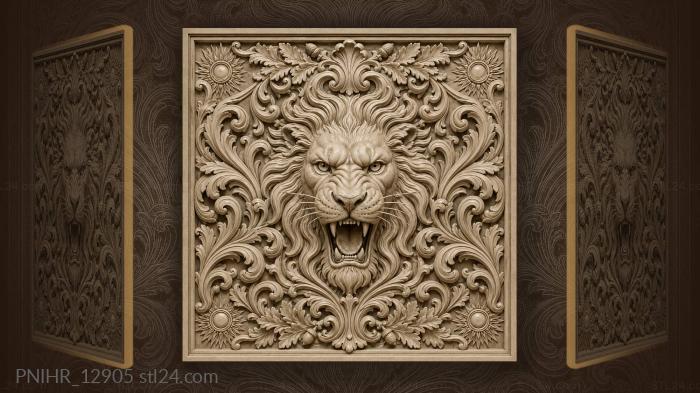 Jaws within dense acanthus scrolls 3d STL model