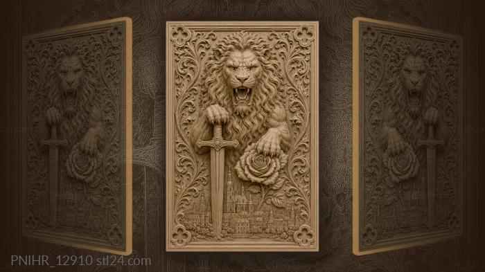 Paws on a sword and a rose 3d STL model