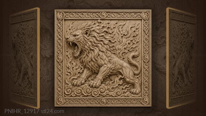 Fire and clouds beneath the paws 3d STL model