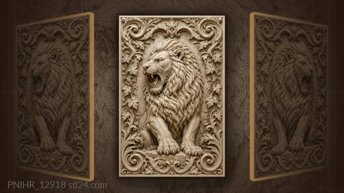 Paws on a base among scrolls 3d STL model