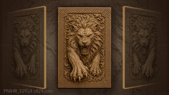 Lion stretching clawed paws forward 3d STL model