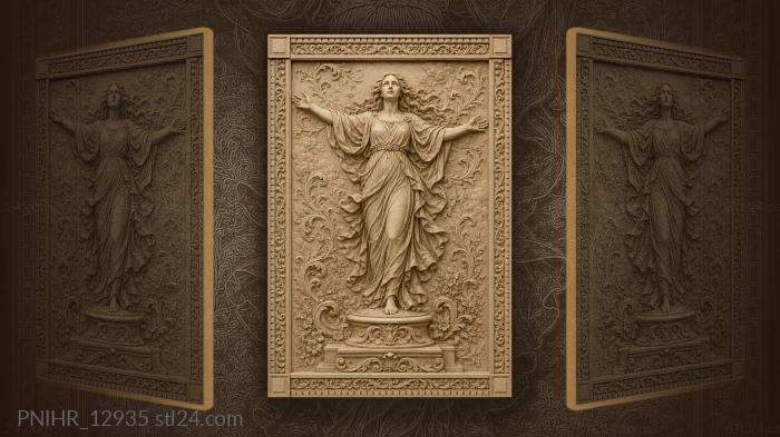 Goddess upon a tall pedestal 3d STL model