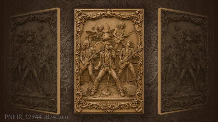 Musicians playing hard on stage 3d STL model