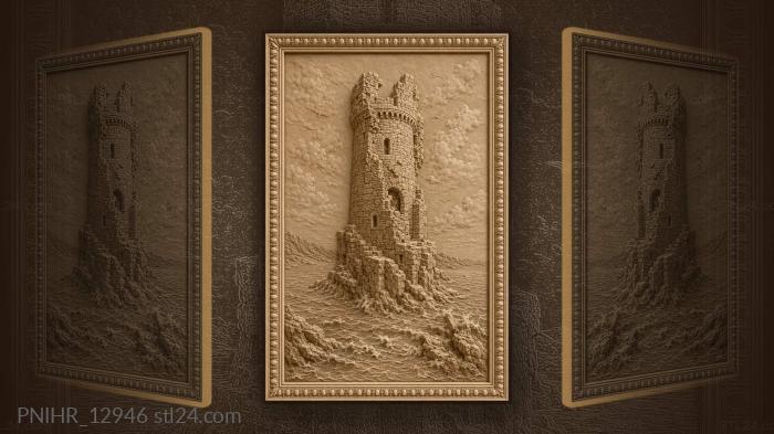 Coastal fortress ancient sea view 3d STL model