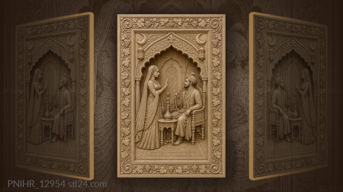 Maiden beckons the prince beside his hookah 3d STL model