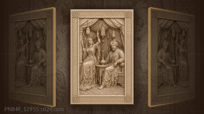 Royal couple in tented chamber 3d STL model