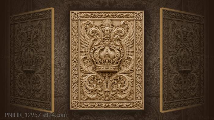 Royal crown with laurel wings 3d STL model