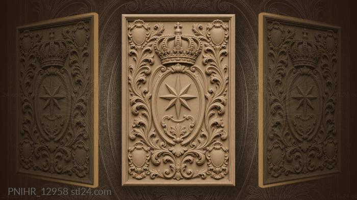 Royal crown and star emblem 3d STL model
