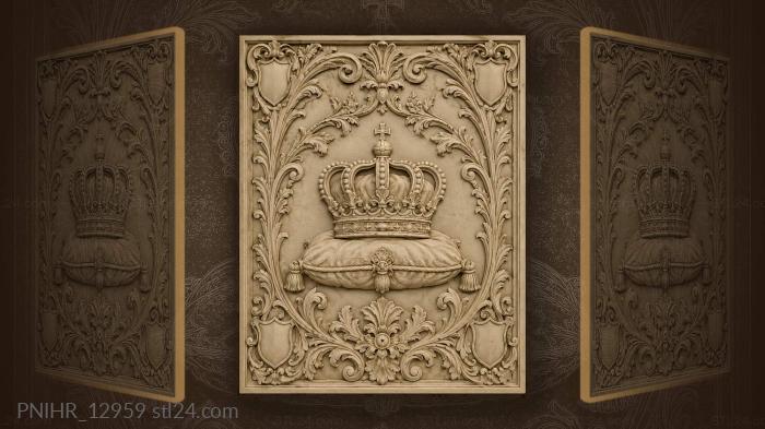 Regal crown on velvet cushion 3d STL model