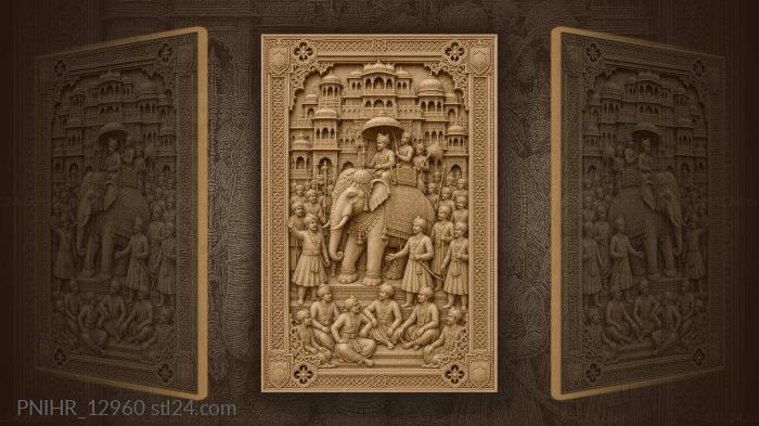 Royal elephant majestic palace procession 3d STL model