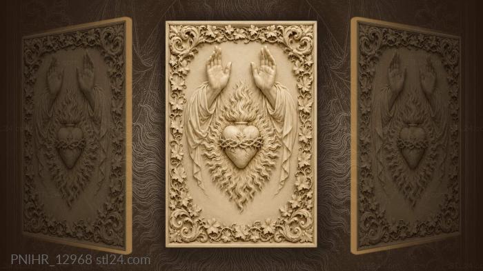Sacred heart with blessing hands 3d STL model
