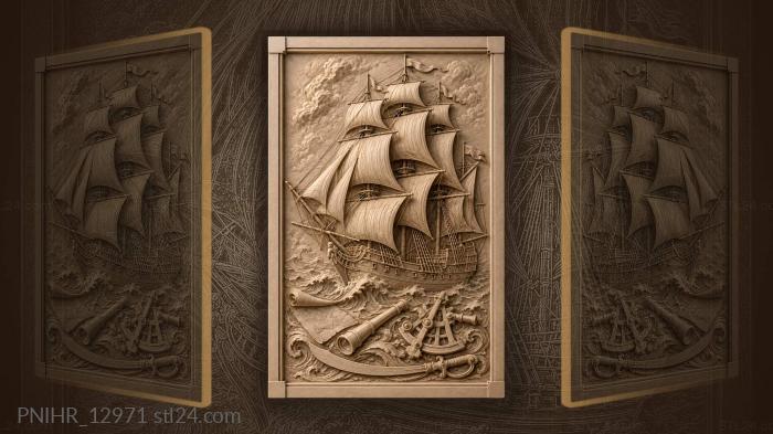 Majestic ship and nautical treasures 3d STL model