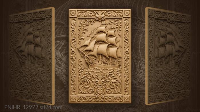 Sailing vessel among curling vines 3d STL model