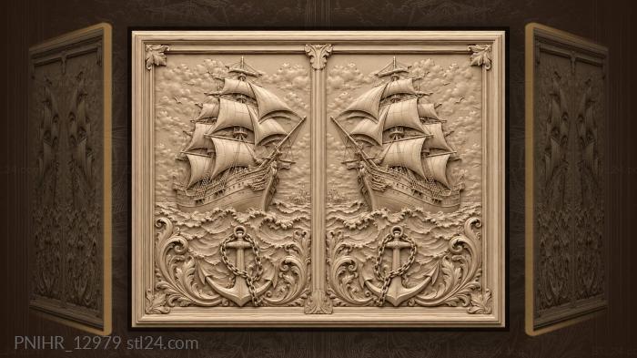 Majestic ship with strong anchor 3d STL model