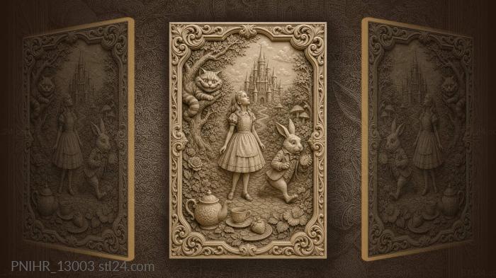 Alice and the whimsical wonderland castle 3d STL model