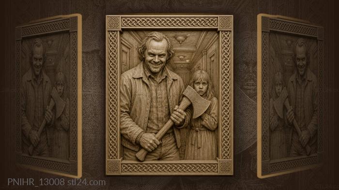 Shining horror man and girl 3d STL model
