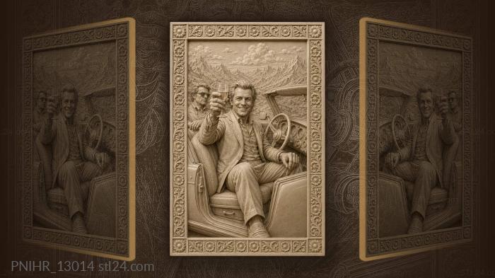 Toast raised inside a car among mountains 3d STL model
