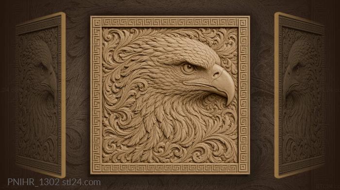 Eagle beak and a whirl of feathers 3d STL model