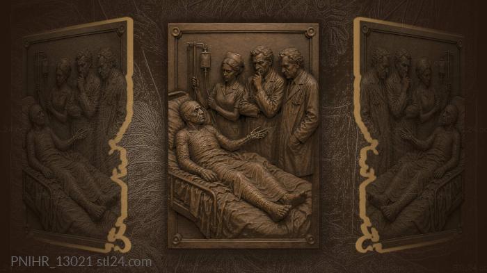 Hospital bedside worried doctors nurse 3d STL model
