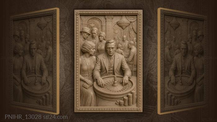 1920s casino gentleman and lady 3d STL model