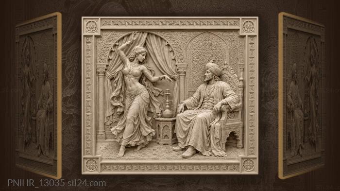 Nobleman on throne watching the dance 3d STL model
