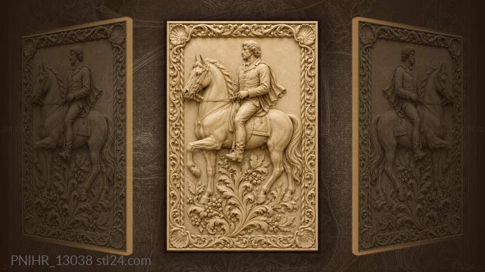 Horseback rider and floral beauty 3d STL model