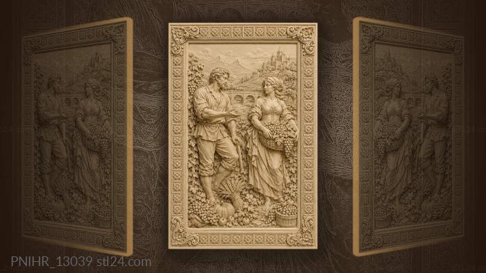 Harvest couple mountain landscape castle 3d STL model