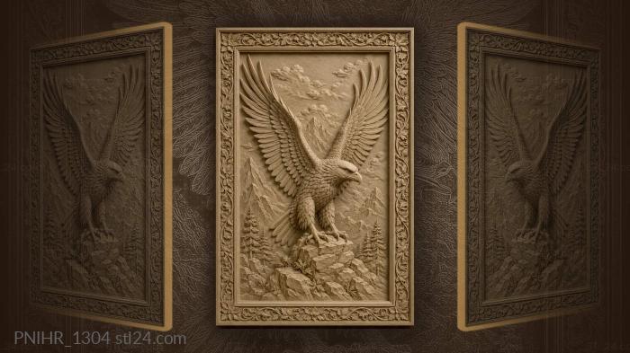 Eagle clutching a rocky ledge 3d STL model