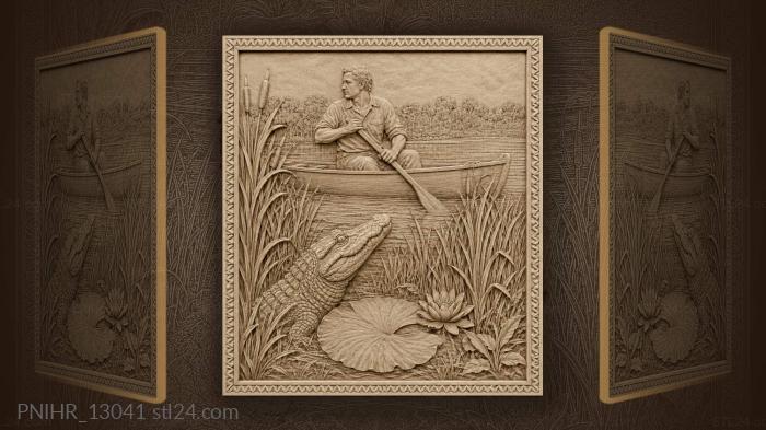 Alligator ambush on the river 3d STL model