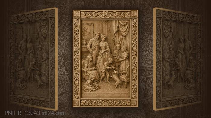 Family portrait in elegant interior 3d STL model