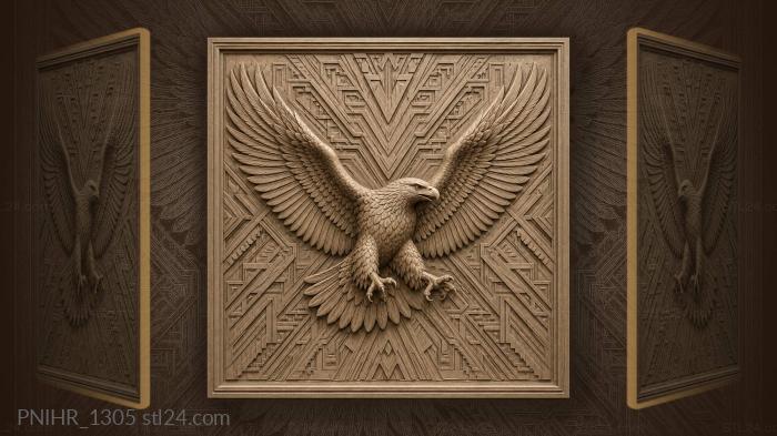 Eagle tearing through angular rays 3d STL model