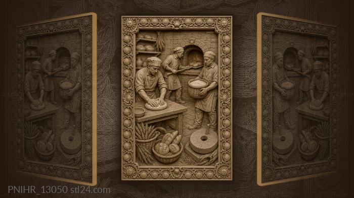 Bakers crafting daily bread harvest 3d STL model