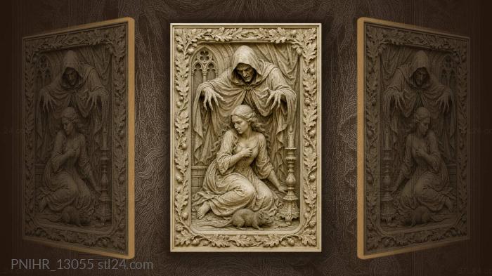 Gothic dread cloaked figure woman rat 3d STL model