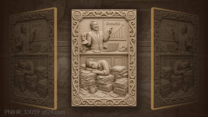Boss points to rising growth chart 3d STL model