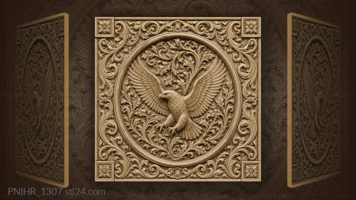 Bird within an oval of branches 3d STL model