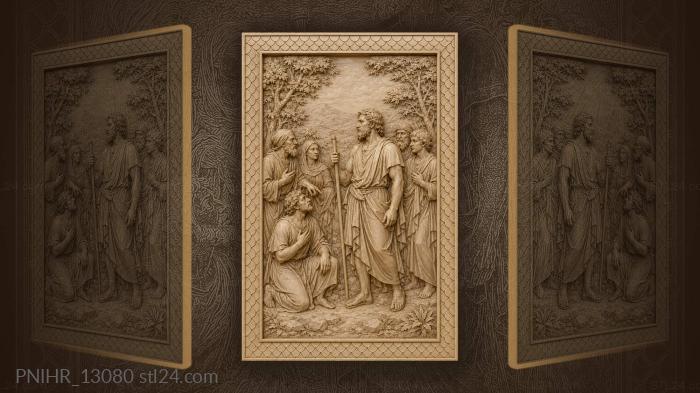 Staff bearer speaking among hills and trees 3d STL model