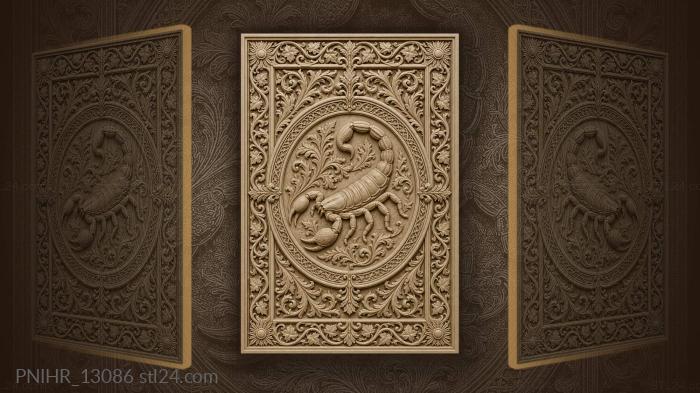 Scorpion inside a ring of scrolls 3d STL model