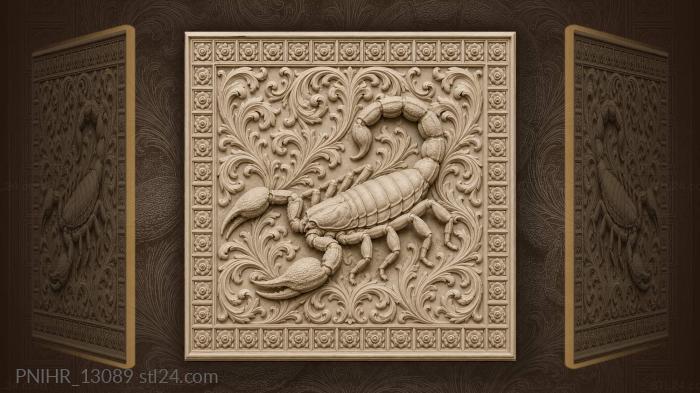 Acanthus scrolls wrap the scorpion 3d STL model