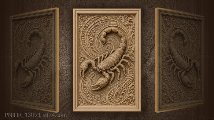 Concentric rings radiate from the scorpion 3d STL model