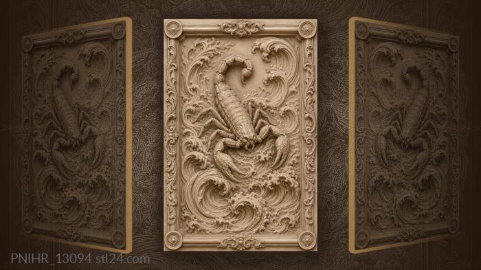 Scorpion rising out of churning waves 3d STL model