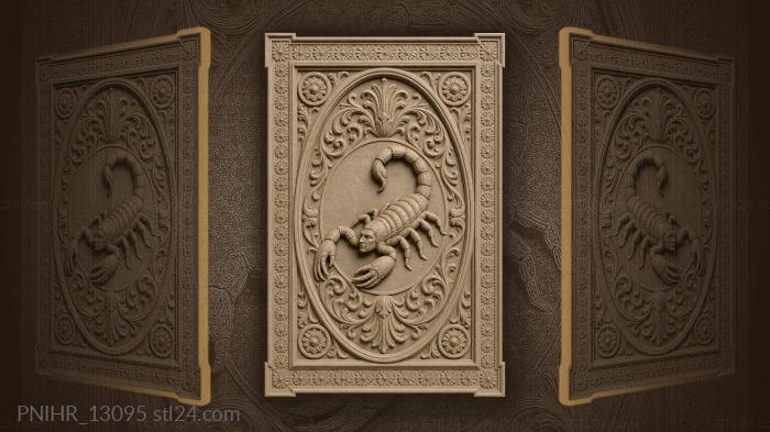 Scorpion with raised sting in an oval 3d STL model