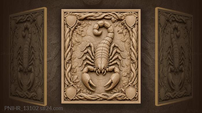 Scorpion stretching pincers among twisted branches 3d STL model