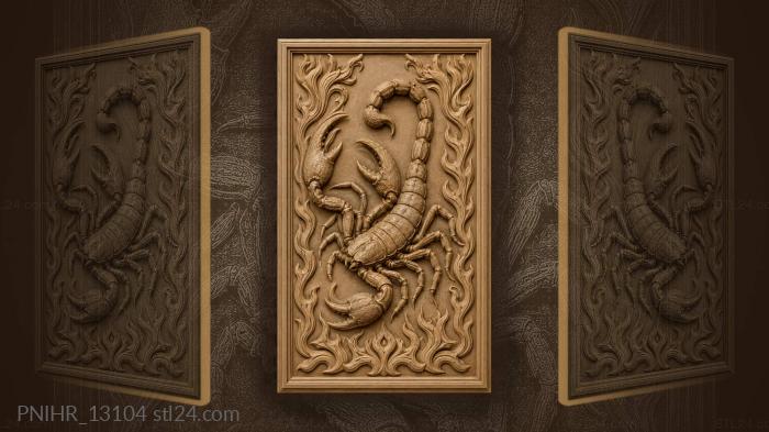 Fire stripes at the edges with scorpion 3d STL model