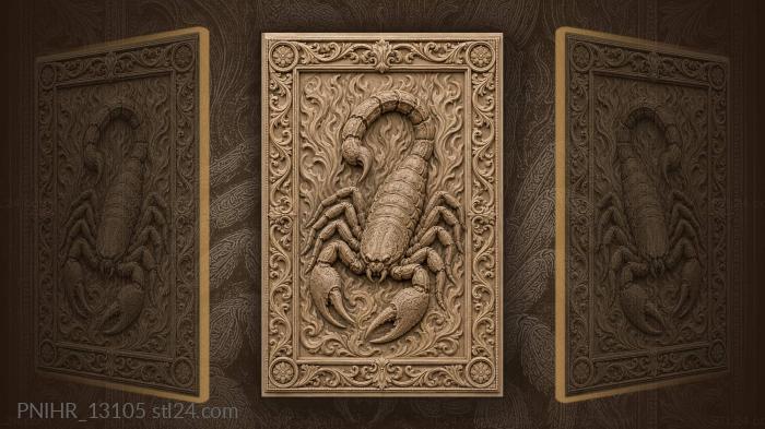 Fire blazing behind the scorpion 3d STL model