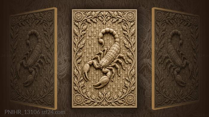 Teardrops cascading down past the scorpion 3d STL model