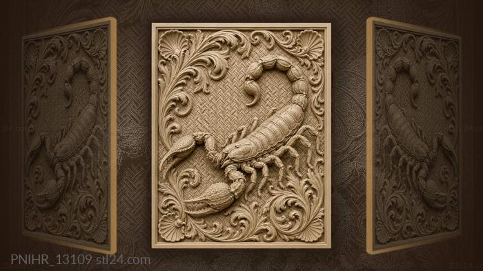 Woven mat behind the scorpion 3d STL model