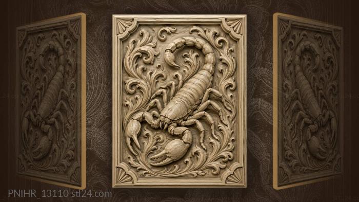 Swirling leaf and flame with scorpion 3d STL model