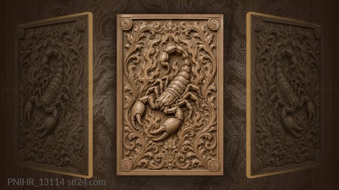 Yin yang marks at the scorpion corners 3d STL model