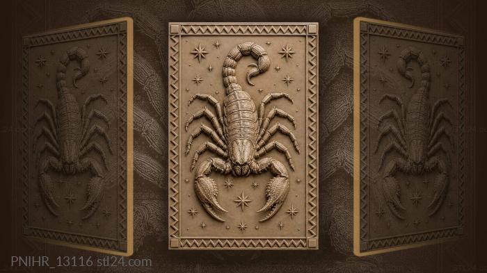 Scorpion ringed by evenly set stars 3d STL model